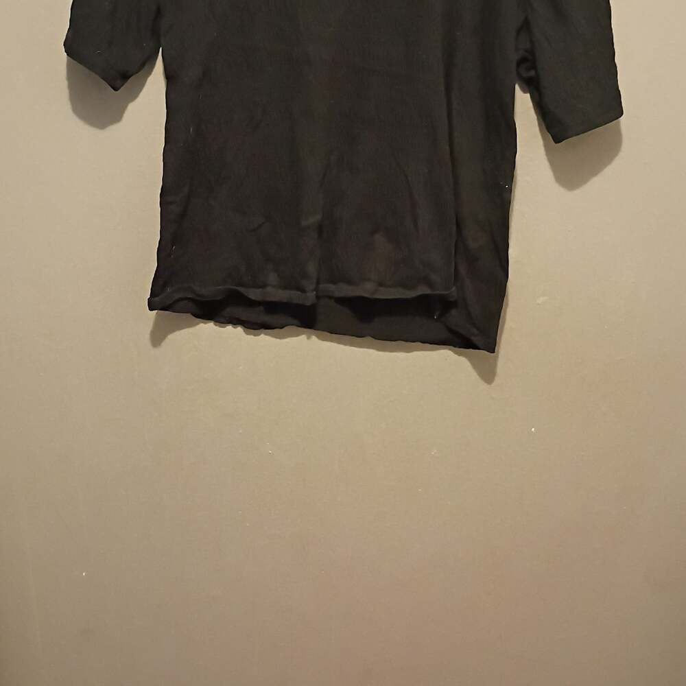 A New Day Women's Short Sleeve Smocked Scoop Neck T-Shirt Black Size L Black